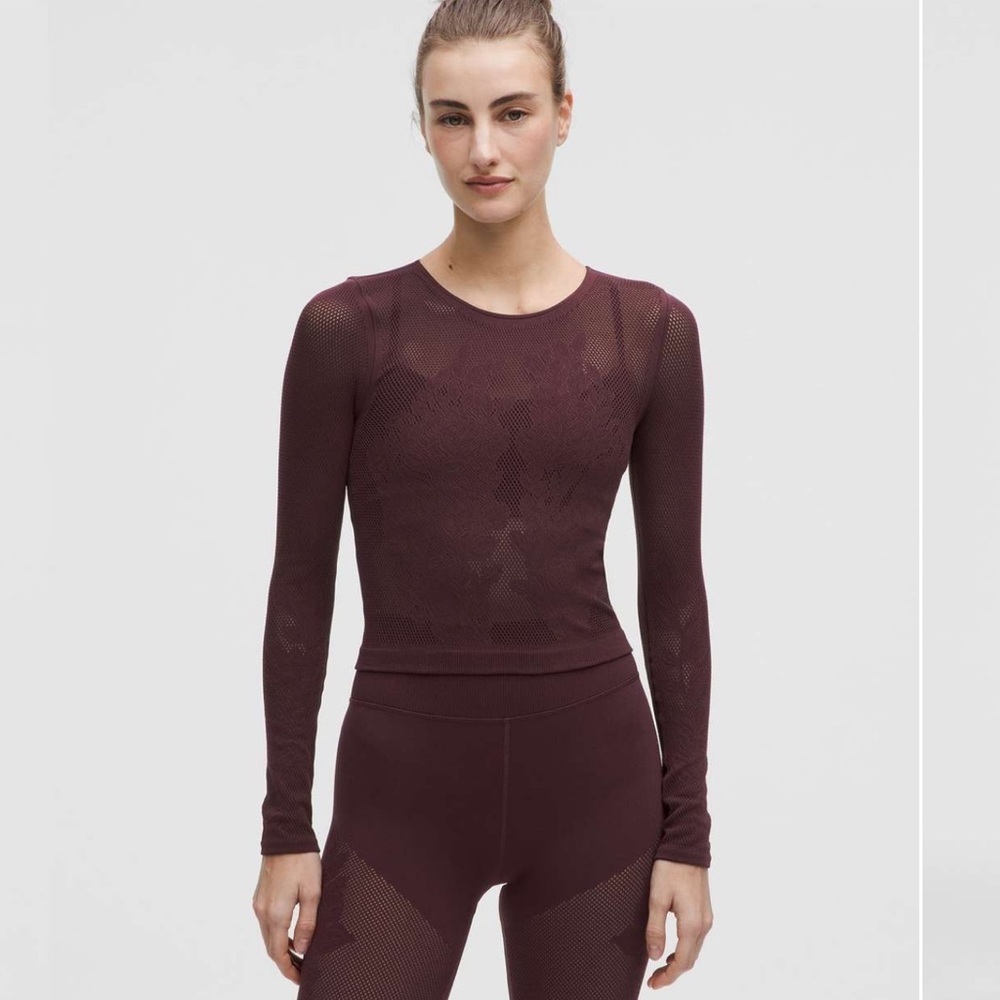 Lululemon RevealKnit Floral Long-Sleeve Shirt Goodnight Plum W3HZ3S